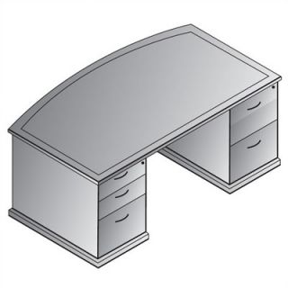 OSP Furniture Mendocino Double Pedestal Bow Front Executive Desk