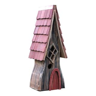 Heartwood 9 in W x 24 in H x 8 in D Natural/Red Bird House