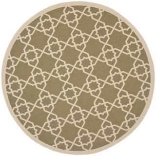 Safavieh Courtyard 6 ft 7 in x 6 ft 7 in Round Green Transitional Indoor/Outdoor Area Rug