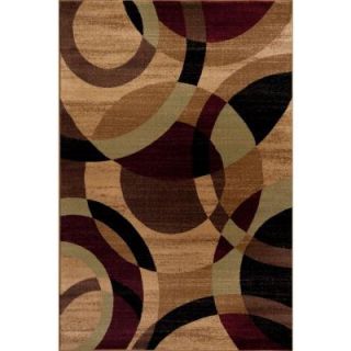 World Rug Gallery Contemporary Modern Circles Abstract Multi 5 ft. 3 in. x 7 ft. 3 in. Indoor Area Rug 105 Multi 5'3"X7'3"