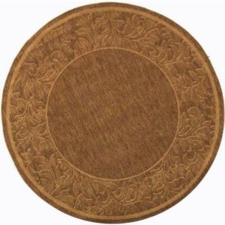 Safavieh Courtyard Brown/Natural 5 ft. 3 in. x 5 ft. 3 in. Round Indoor/Outdoor Area Rug CY2666 3009 5R