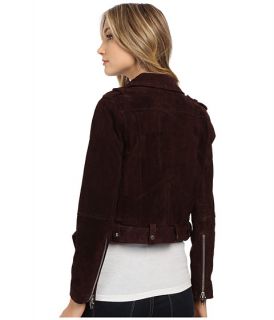 Blank NYC Burgundy Suede Moto Jacket in Morning After Morning After