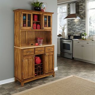 Home Styles Large Buffet Server with Hutch   Cottage Oak