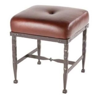 Forest Hill Foot Stool (Std. Fabric in Scarlet, Natural Black)