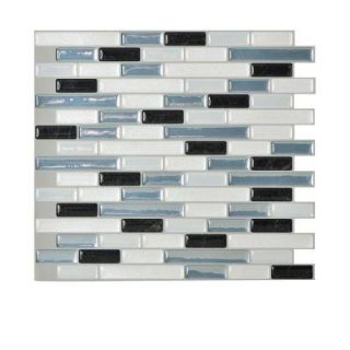 Smart Tiles Muretto Brina 9.1 in. x 10.2 in. Self Adhesive Decorative Wall Tile Backsplash in Blue, White (12 Pack) SM1041 12