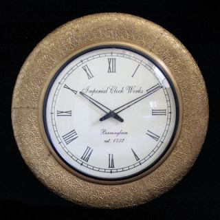 Timbergirl 18 Wooden and Brass Cladded Wall Clock