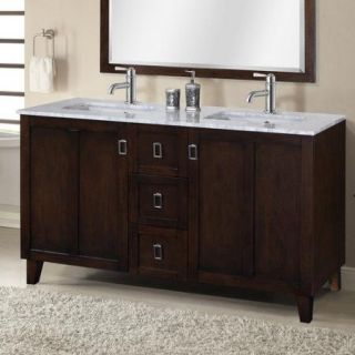 InFurniture IN 32 Series 60'' Double Sink Bathroom Vanity Set