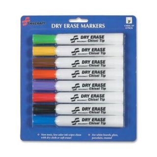 Skilcraft Dry Erase 8 color Assorted Marker   Chisel Marker Point Style   Assorted Ink   8 / Pack (NSN1863605)