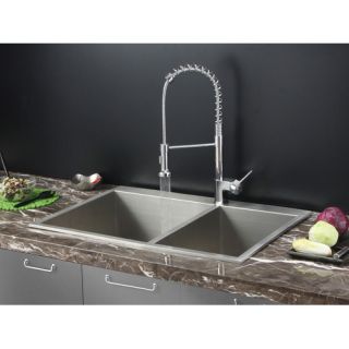 Ruvati 33 x 22 Drop in Kitchen Sink with Faucet
