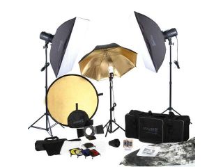 Square Perfect SP3500 Complete Portrait Studio Kit w/Flashes Softboxes & More!