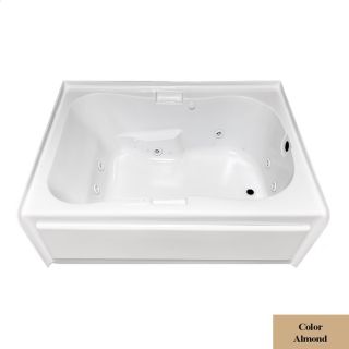 Laurel Mountain Hourglass Ii Plus 71.75 in L x 41.75 in W x 21.5 in H 1 Person Almond Acrylic Hourglass In Rectangle Whirlpool Tub and Air Bath