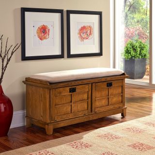 Home Styles Arts & Crafts Upholstered Storage Bench   Indoor Benches