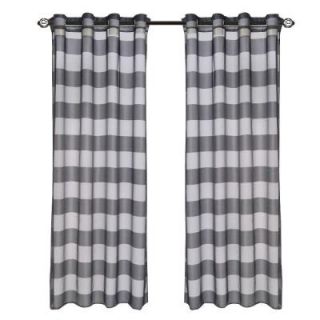 Lavish Home Black Sofia Grommet Curtain Panel, 108 in. Length 63 108T096 B