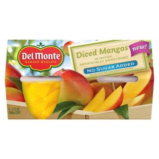 Del Monte No Sugar Added Diced Mangos Fruit Cups 3.75 oz 4 ct
