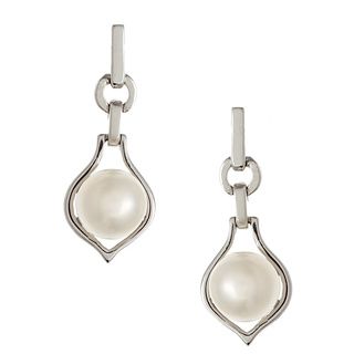 Sterling Silver Mumbai Moonlight Pearl Earrings (10 mm) (India