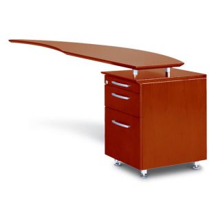 Mayline Napoli Series Right handed Curved Desk Return with Pedestal