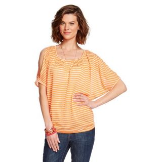 Womens Knit Stripe Cold Shoulder Top   August Moon