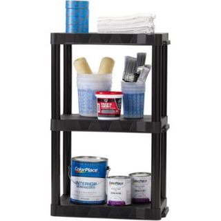 WorkChoice 3 Shelf Solid Unit, 12" x 20", Black