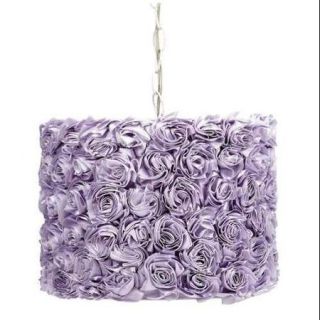 Pendant Light with Lavender Rose Garden Shade