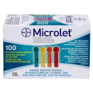 Bayer Microlet Multi Colored Lancets   100 Count