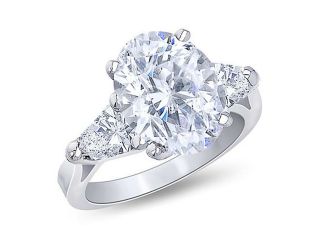 1.61 ct. oval center diamond ring 3 stone jewelry new
