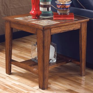 Signature Design By Ashley Toscana Brown Square End Table   End Tables