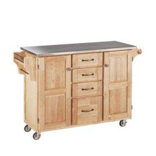 Home Styles Large Create a Cart in Natural Wood with Stainless Top 9100 1012