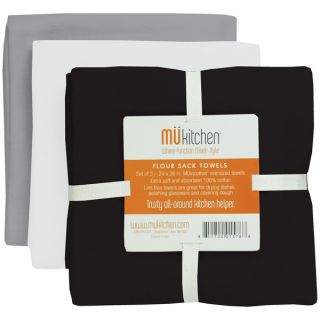 MUkitchen Beach Flour Sack 3 piece Kitchen Towel Set