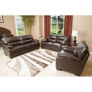 Abbyson Living Wilshire Premium Top grain Leather Sofa, Loveseat, and