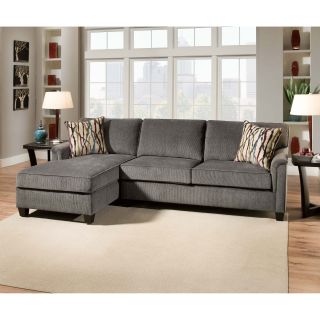 Simmons Amazing Steel Upholstered Sectional Sofa   Abstract Mulberry