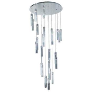 PLC Lighting 25 Light Polished Chrome Chandelier with Clear Glass Shade CLI HD21188PC