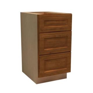 Home Decorators Collection 18x28.5x21 in. Clevedon Assembled Deep Desk Base Drawer Cabinet with 3 Drawers in Toffee Glaze DDR18 CTG