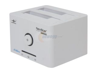 VANTEC NexStar NST D400SU3 Plastic 2.5" & 3.5" White SATA USB 3.0 & eSATA Dual Bay SuperSpeed Hard Drive Dock