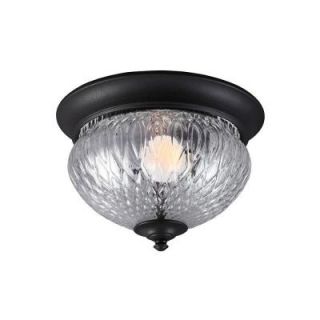 Sea Gull Lighting Garfield Park 1 Light Outdoor Black Fluorescent Ceiling Flushmount with Clear Glass 7826401BLE 12