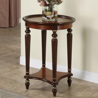 Powell Masterpiece Warm Cherry with Ash Border Round End Table