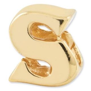 Sterling Silver Gold plated Reflections Letter S Bead