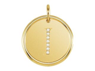 Diamond Initial Pendant in 14k Yellow Gold, Letter I