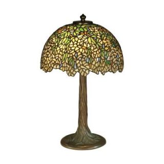 Dale Tiffany 17 in. Antique Bronze Verde Wisteria Art Glass Table Lamp TT10335