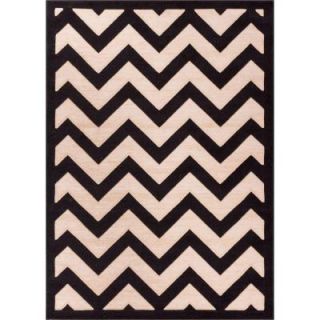 Well Woven Dulcet Chevron Black 6 ft. 7 in. x 9 ft. 3 in. Modern Area Rug 19636