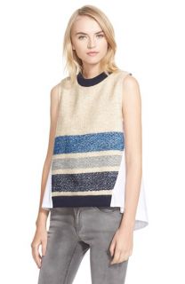 Sea Stripe Knit & Woven Top