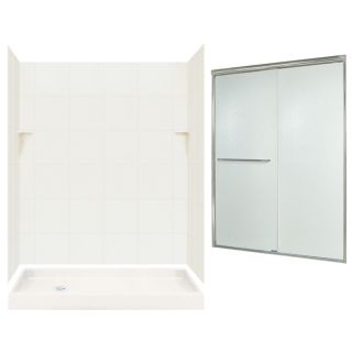 Swanstone Bisque Solid Surface Wall and Floor 5 Piece Alcove Shower Kit (Common 60 in x 32 in; Actual 72.5 in x 60 in x 32 in)