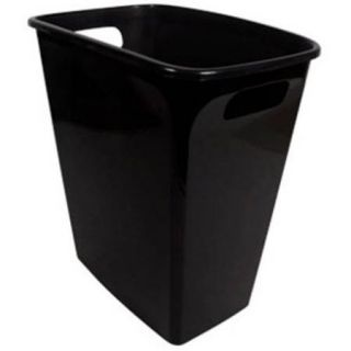 Hefty 8.8 Gallon Polished Handled Open Waste Can, Black