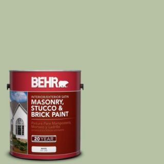BEHR Premium 1 gal. #MS 57 Soft Green Satin Interior/Exterior Masonry, Stucco and Brick Paint 28001