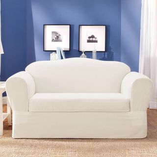 Sure Fit Twill Supreme (2 Piece) Loveseat Slipcover