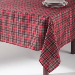 Plaid Design Tablecloth Red 65 in x 140 in