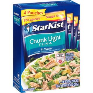 Starkist Chunk Light Tuna in Water Pouch, 4pk