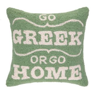 Go Greek or Go Home Hook Wool Throw Pillow by Peking Handicraft