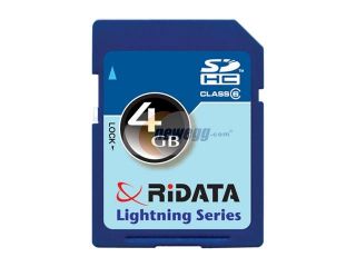 RiDATA Lightning 4GB Secure Digital (SD) Class 6 High Capacity(SDHC) Flash Card Model RDSDHC4G LIG6