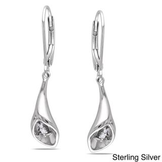 Miadora Sterling Silver Diamond Accent Calla Lily Floral Drop