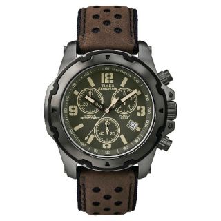 Mens Timex Expedition Rugged Chronograph Watch with Leather Strap and